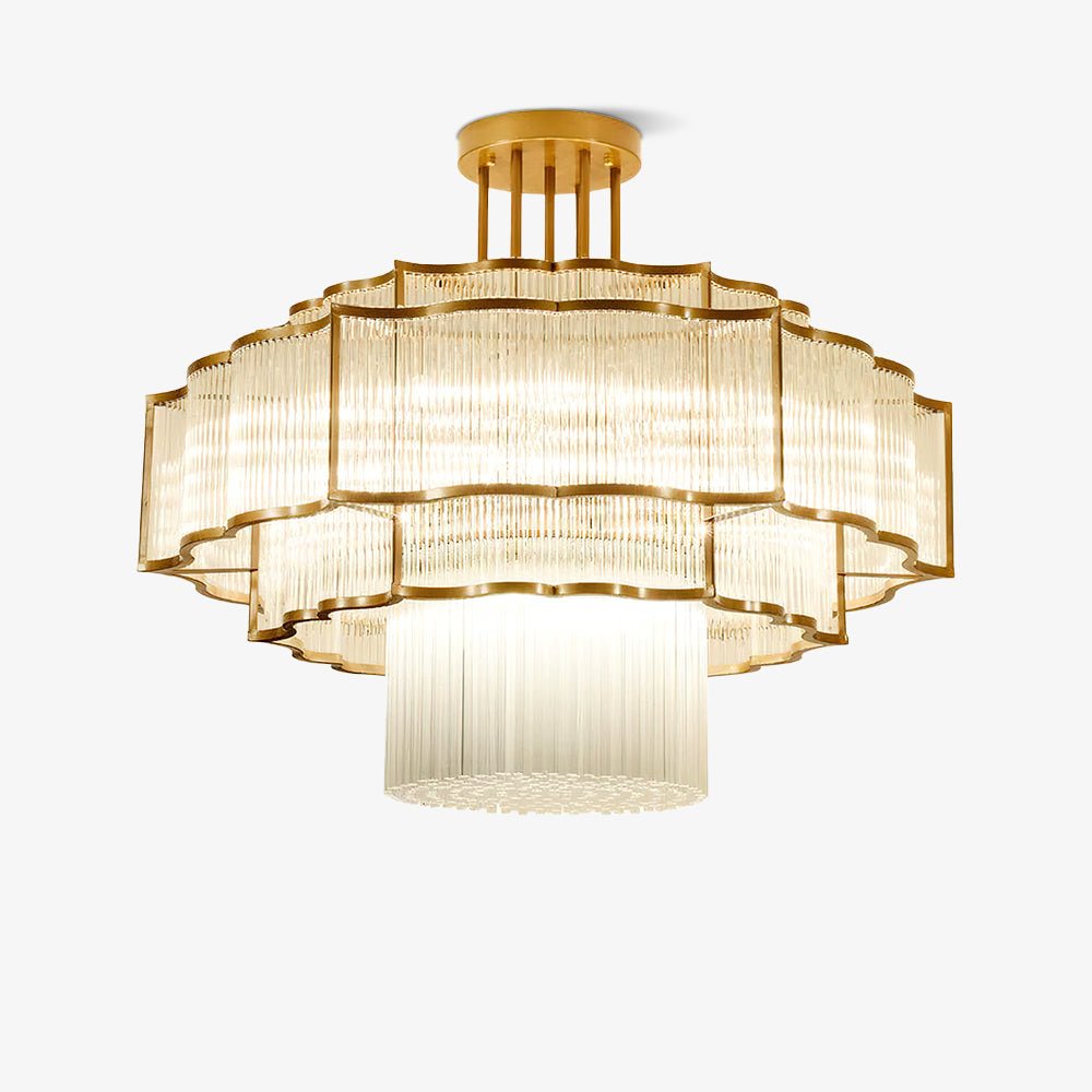 Lustra Chandelier Verre Noir et Doré - Neutralighting