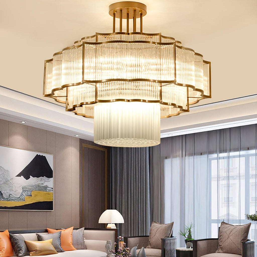 Lustra Chandelier Verre Noir et Doré - Neutralighting