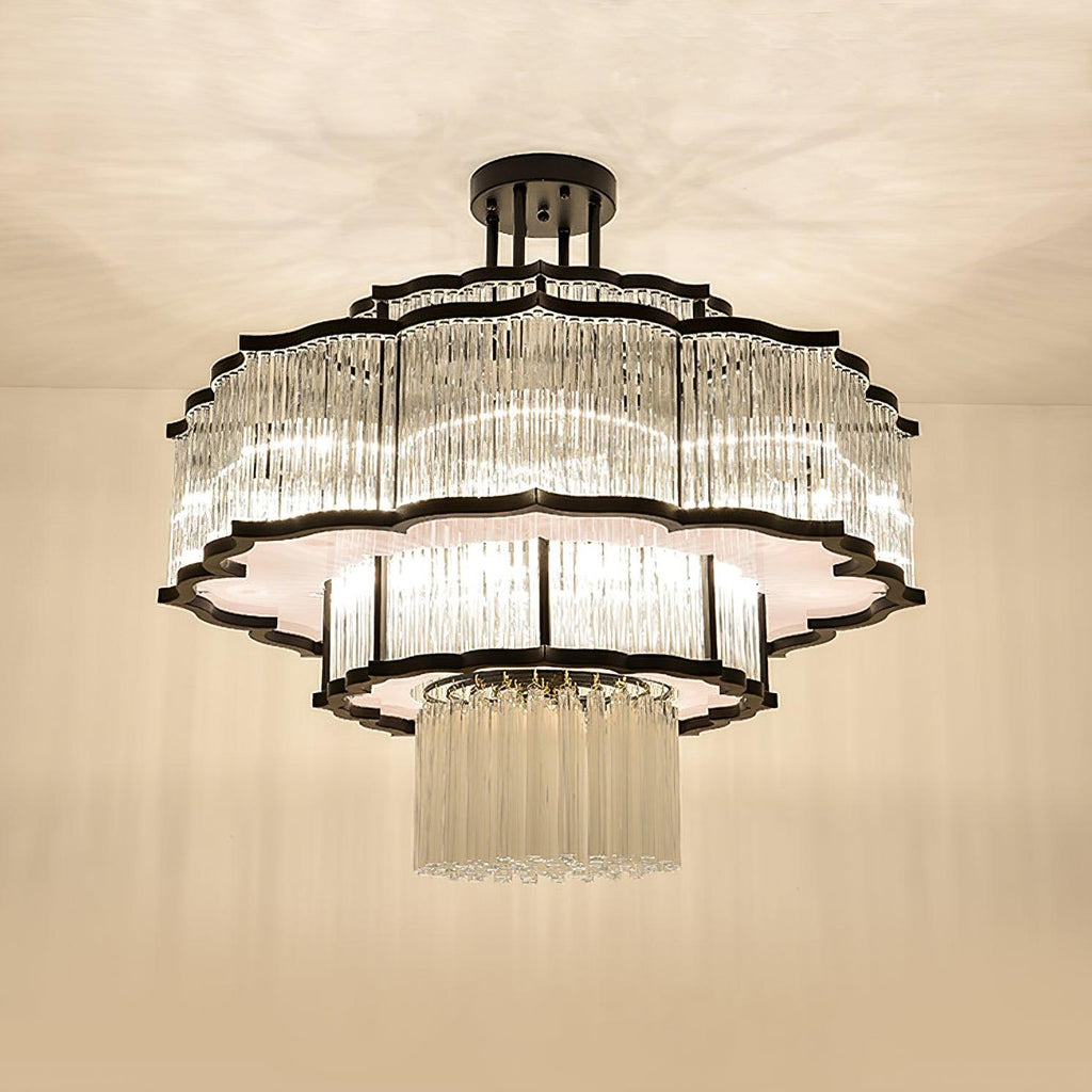 Lustra Chandelier Verre Noir et Doré - Neutralighting