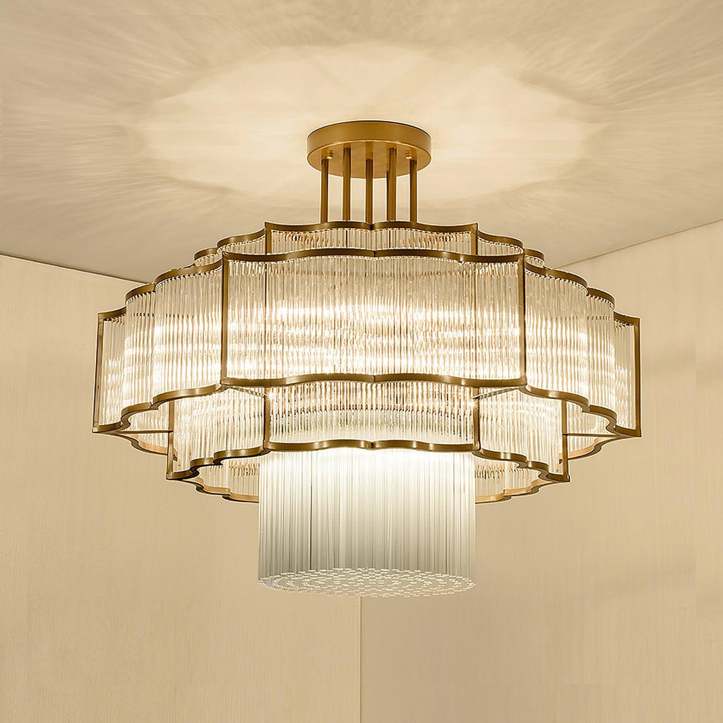 Lustra Chandelier Verre Noir et Doré - Neutralighting