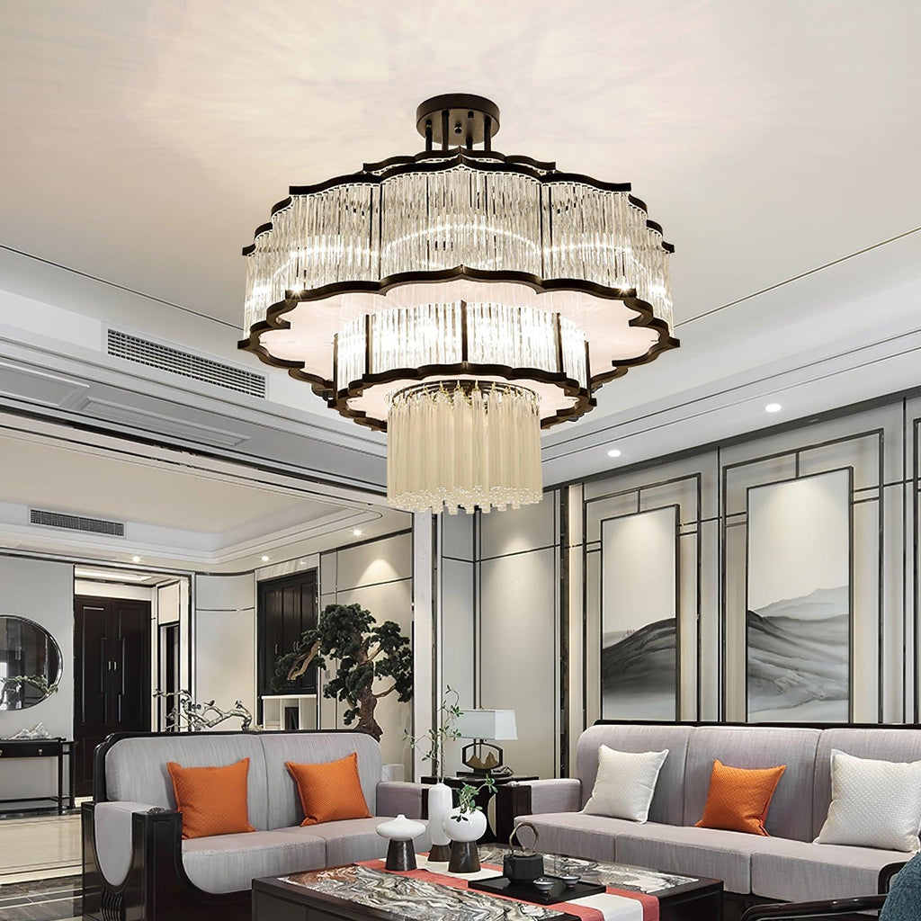 Lustra Chandelier Verre Noir et Doré - Neutralighting