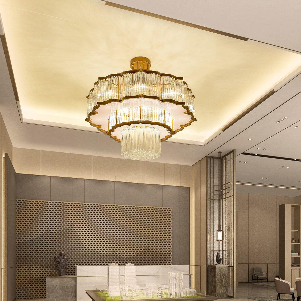 Lustra Chandelier Verre Noir et Doré - Neutralighting