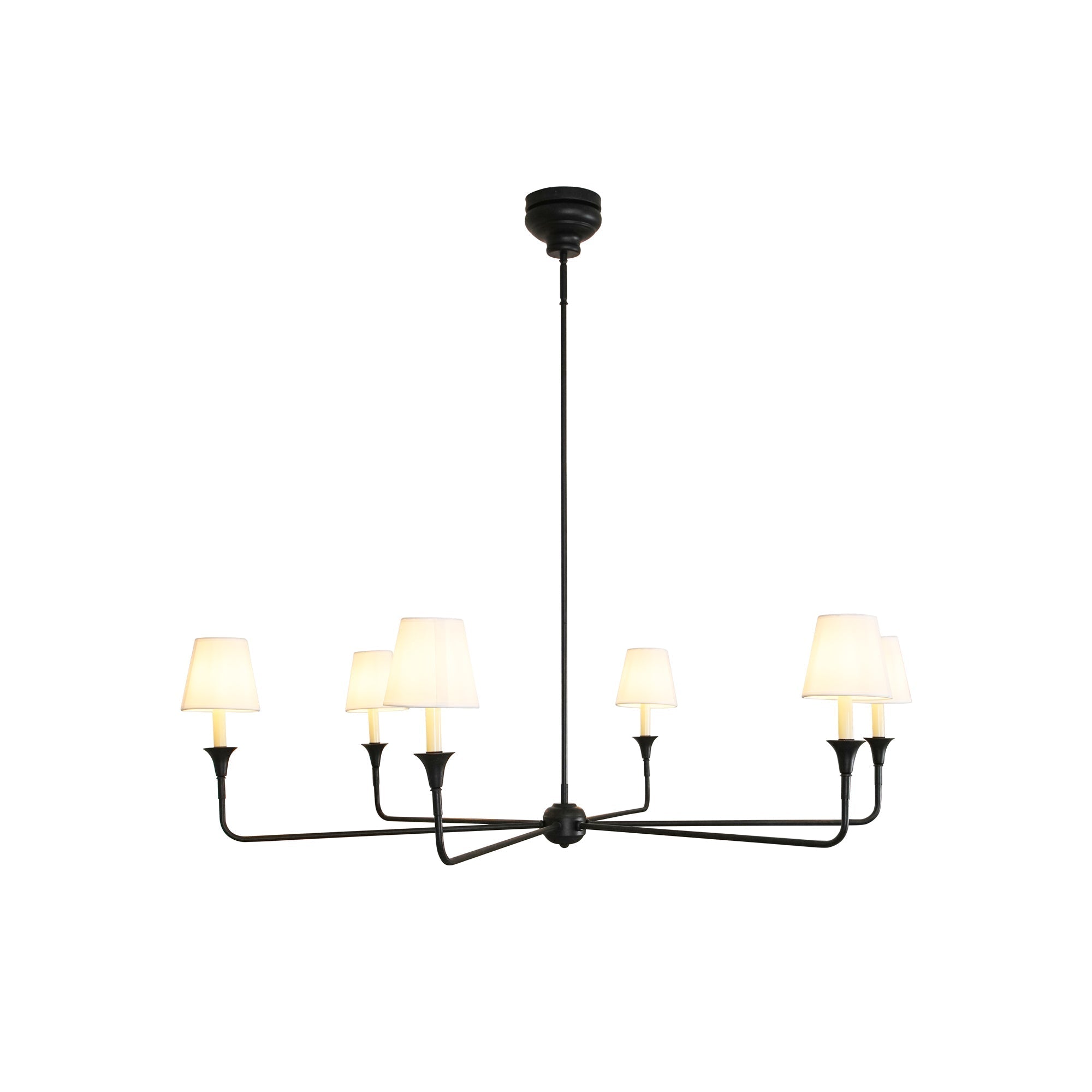 Lustra Suspension Lampe Bougie Noire Évasée - Neutralighting
