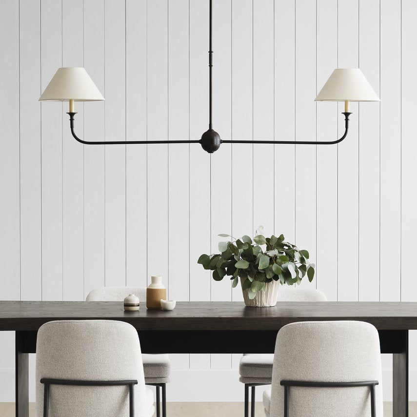 Lustra Suspension Lampe Bougie Noire Évasée - Neutralighting