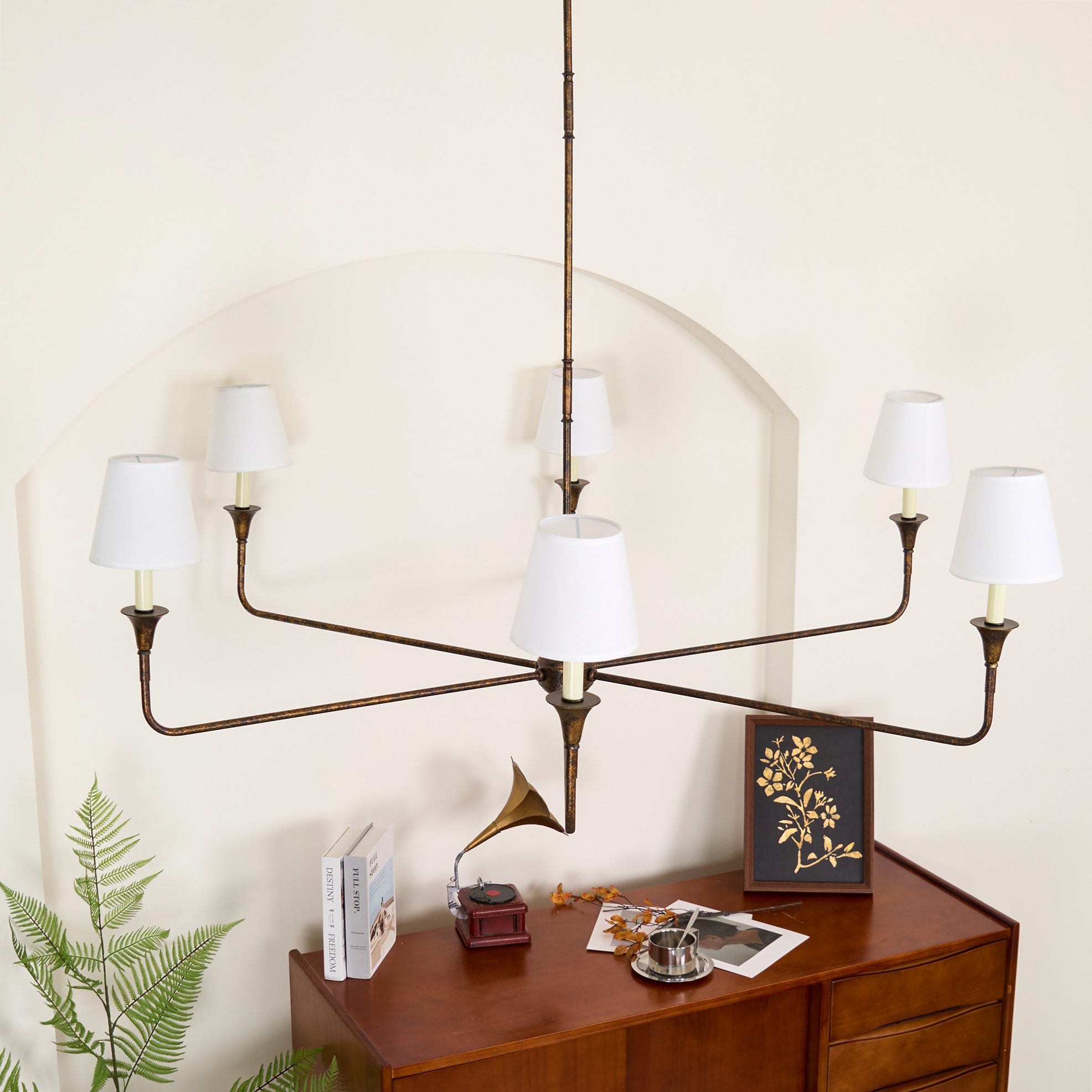 Lustra Suspension Lampe Bougie Noire Évasée - Neutralighting
