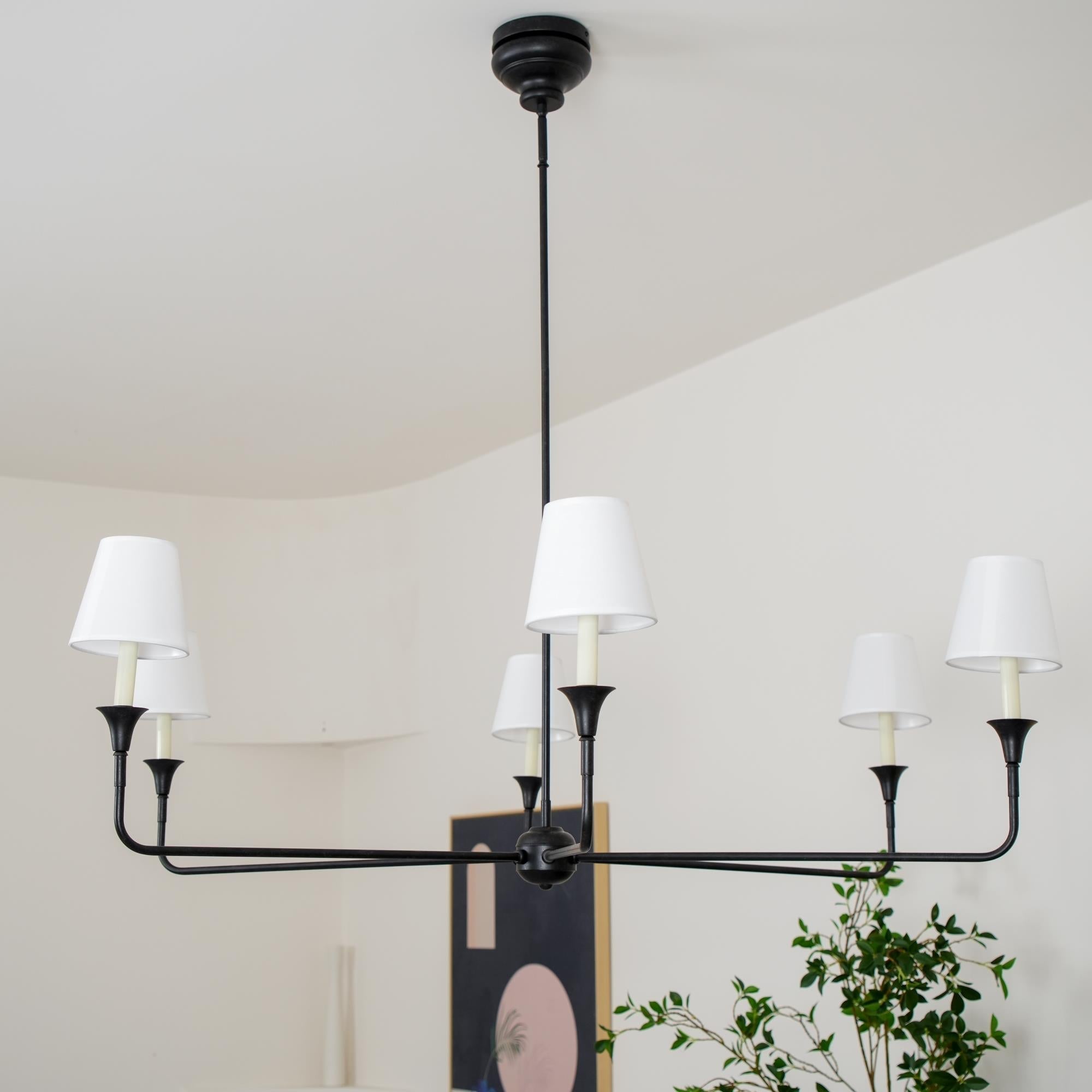 Lustra Suspension Lampe Bougie Noire Évasée - Neutralighting