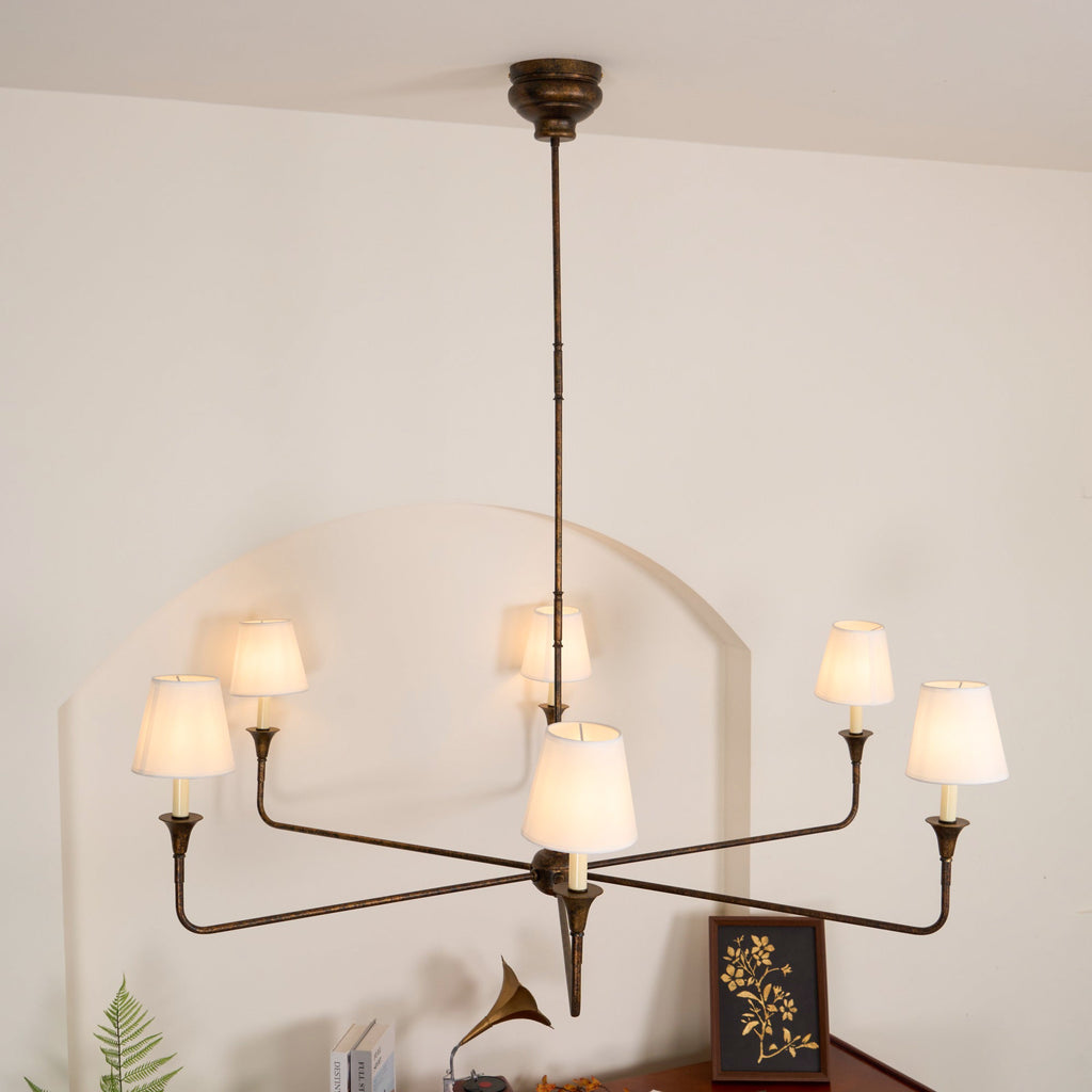 Lustra Suspension Lampe Bougie Noire Évasée - Neutralighting