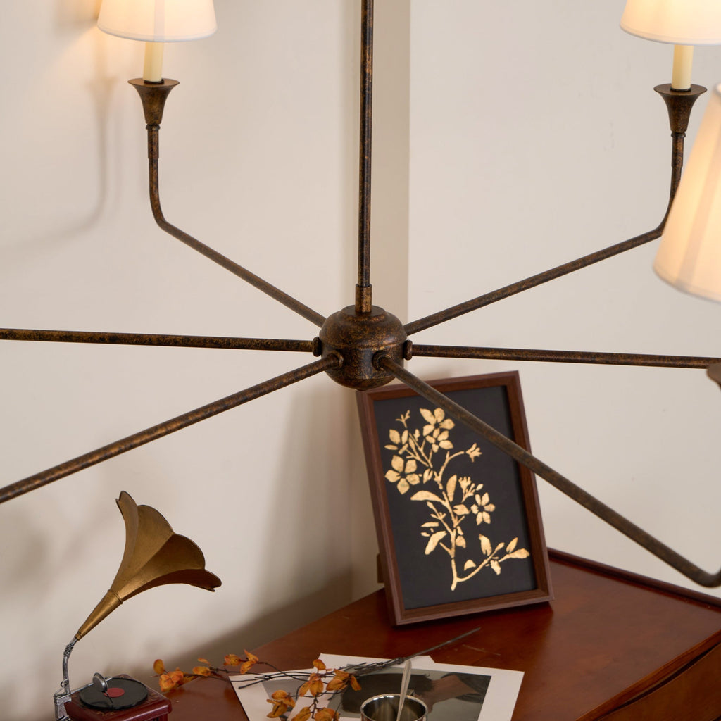 Lustra Suspension Lampe Bougie Noire Évasée - Neutralighting