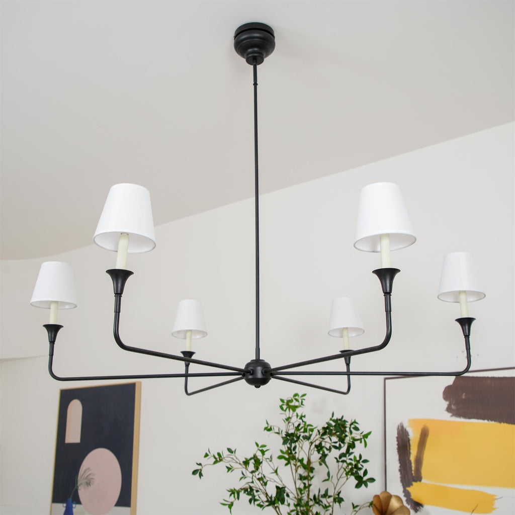Lustra Suspension Lampe Bougie Noire Évasée - Neutralighting