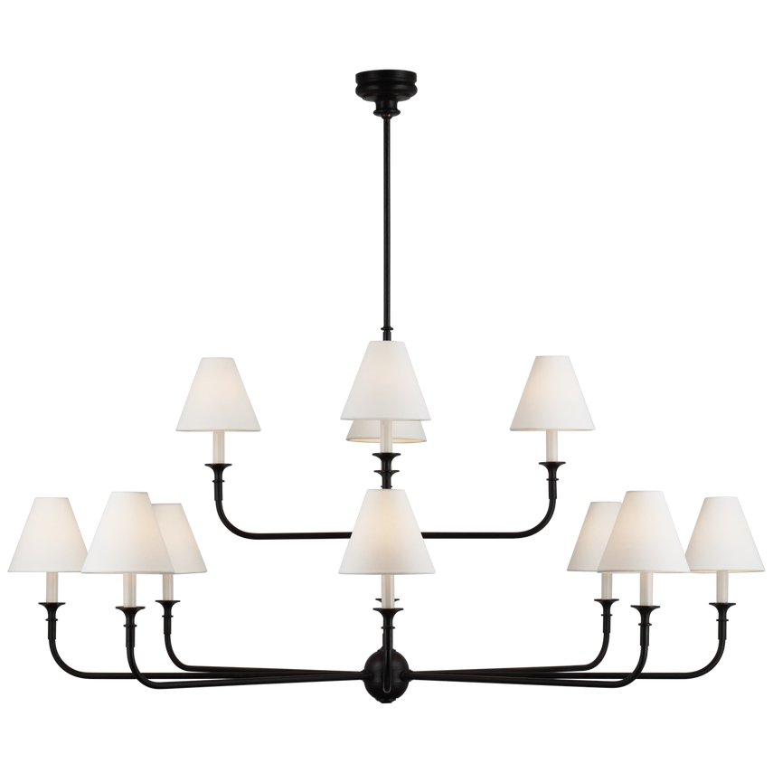 Lustra Suspension Lampe Bougie Noire Évasée - Neutralighting