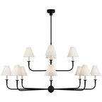 Lustra Suspension Lampe Bougie Noire Évasée - Neutralighting