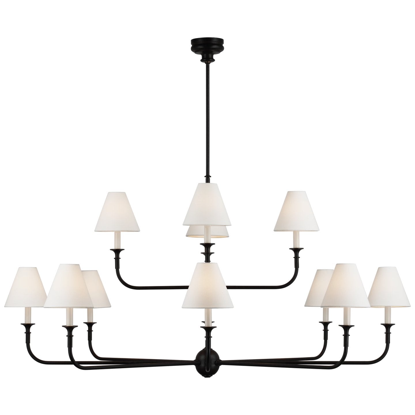 Lustra Suspension Lampe Bougie Noire Évasée - Neutralighting