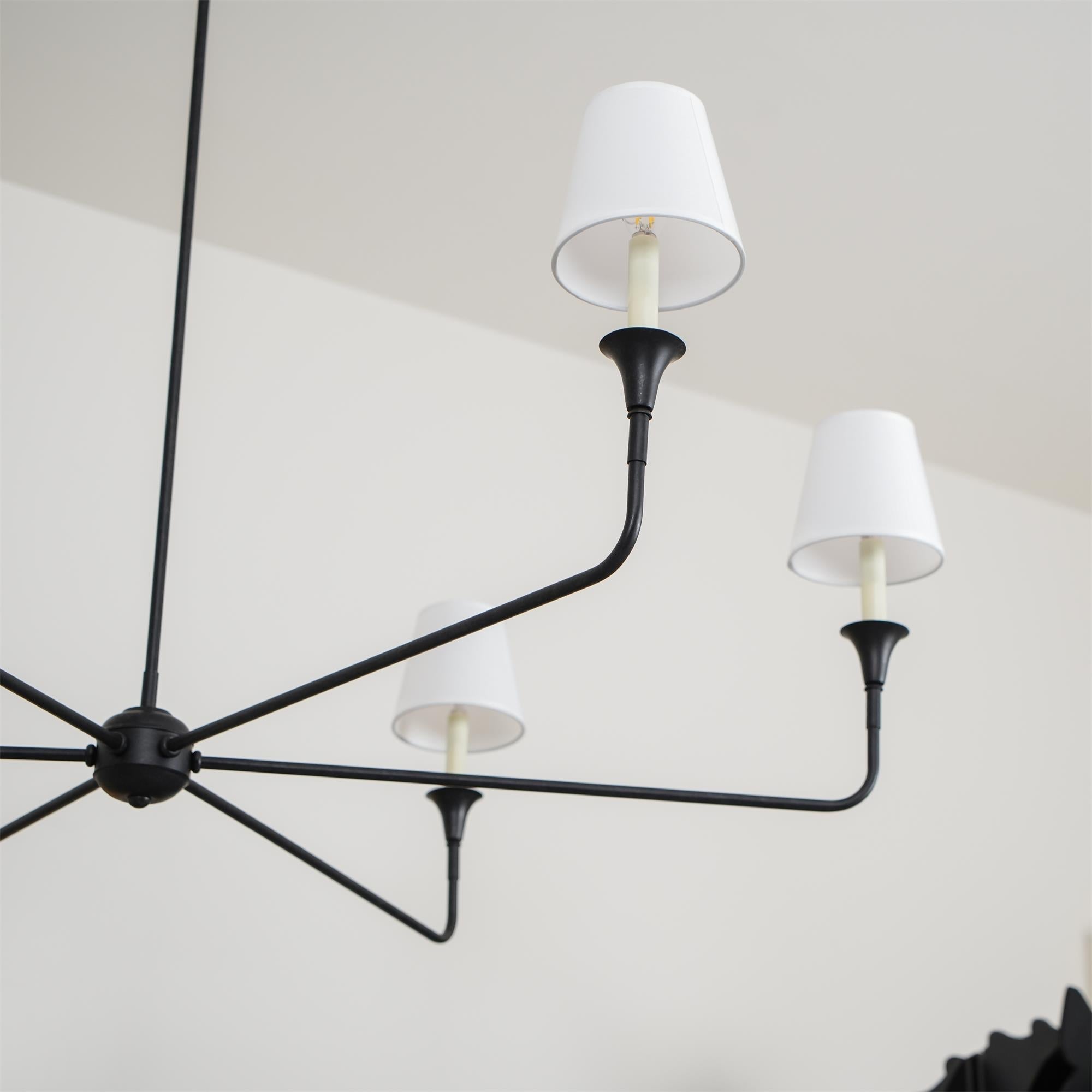Lustra Suspension Lampe Bougie Noire Évasée - Neutralighting