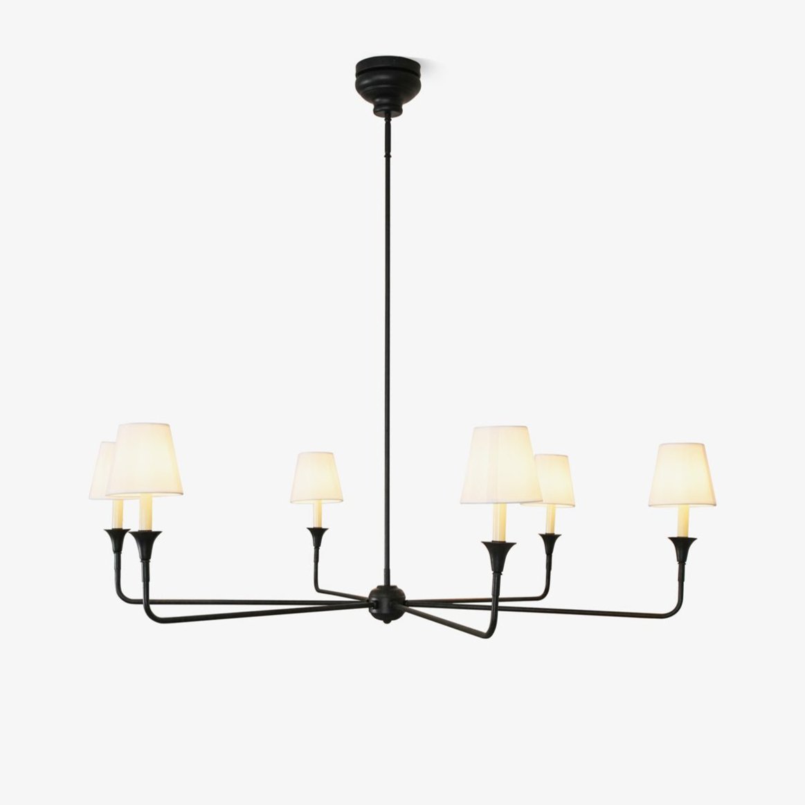 Lustra Suspension Lampe Bougie Noire Évasée - Neutralighting