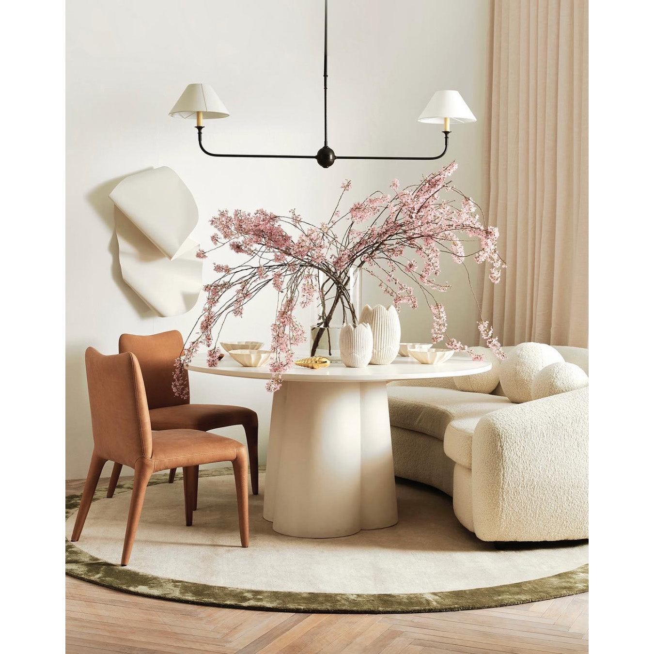 Aera Lustre Linéaire Métal Laiton Antique Tissu Minimaliste Moderne - Neutralighting