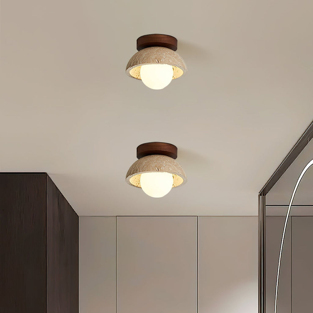 Mysa Plafonnier en travertin Bois - Neutralighting