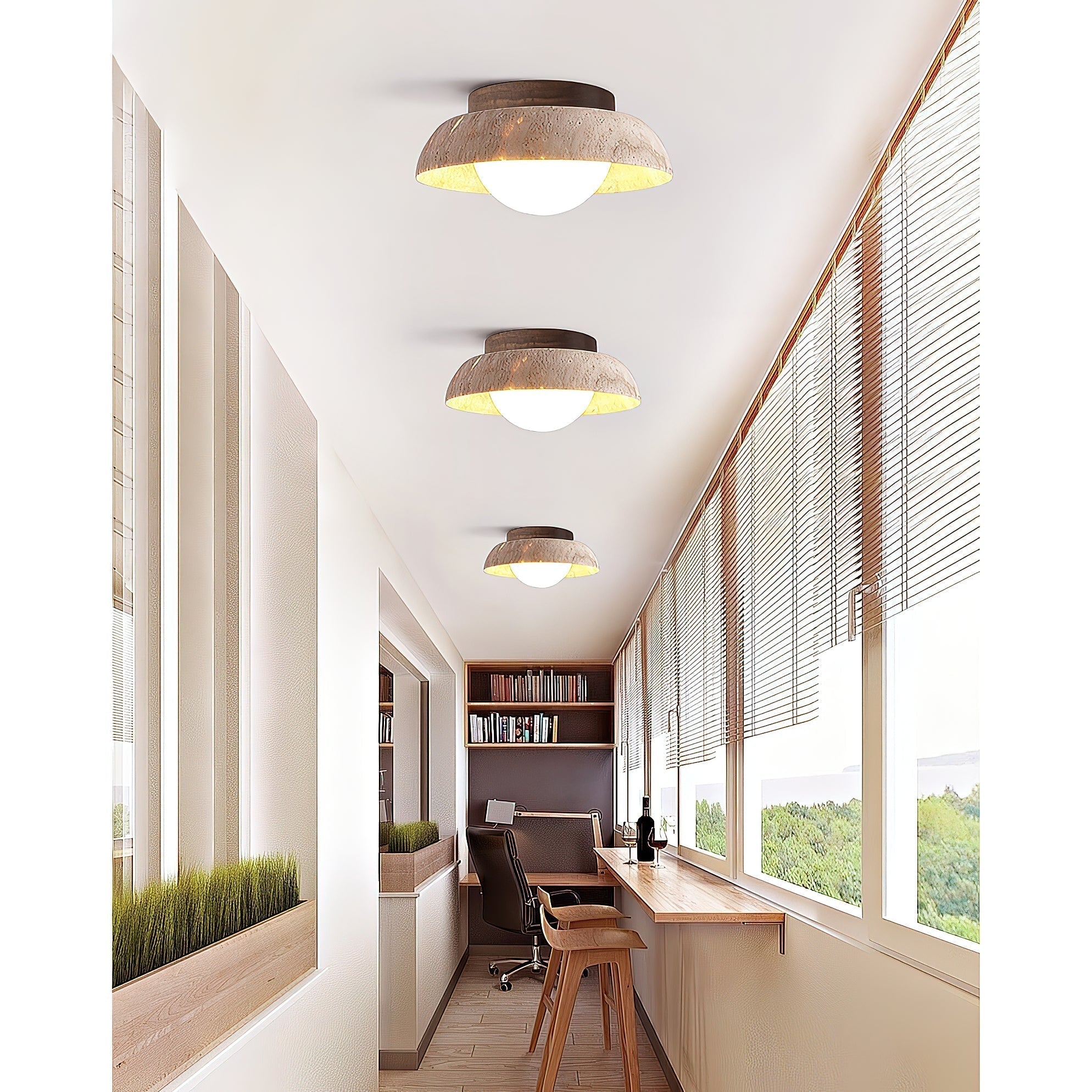 Cuvela Plafonnier Minimaliste Moderne En Travertin - Neutralighting