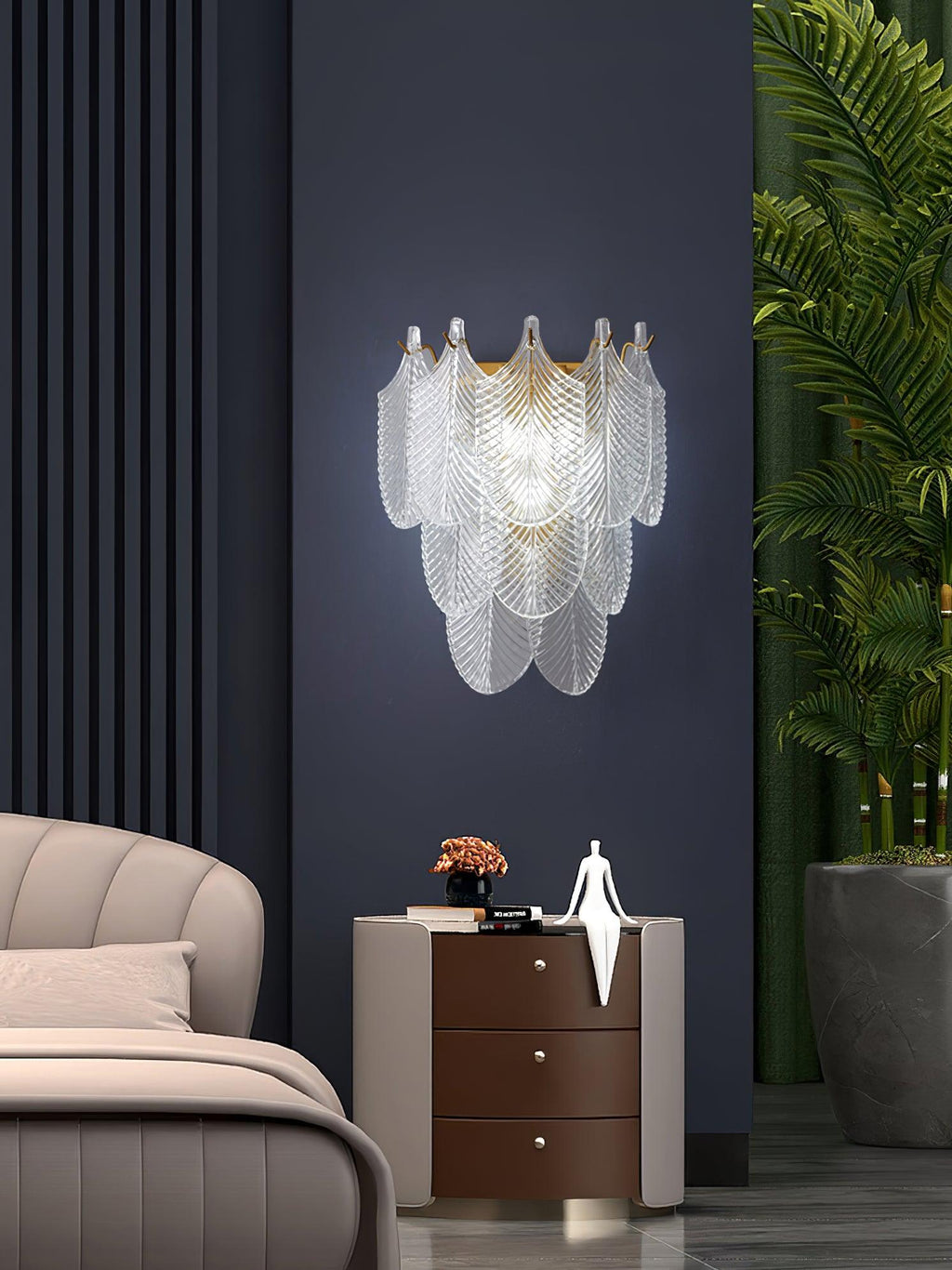 Nima Applique Murale en Laiton Verre Inspiration Feuille - Neutralighting