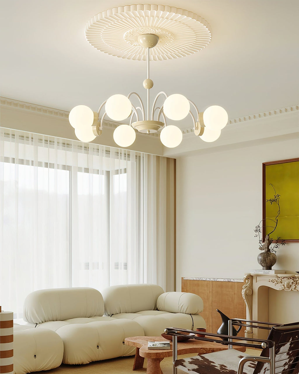 Lustra Lustre 8-Lumières Globe Pivone Élégant - Neutralighting
