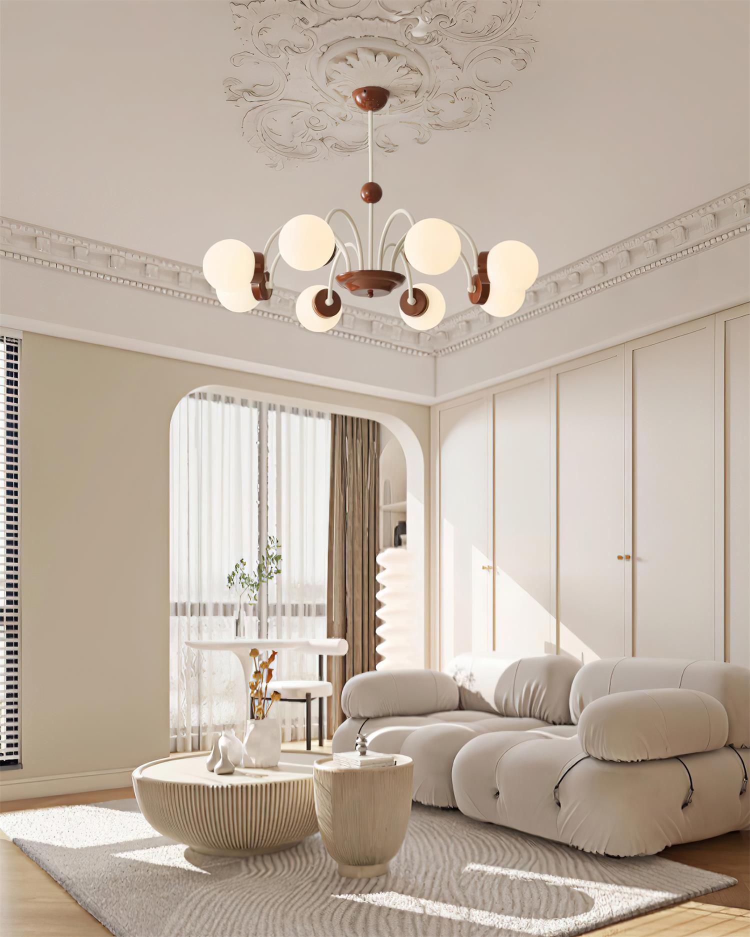 Lustra Lustre 8-Lumières Globe Pivone Élégant - Neutralighting