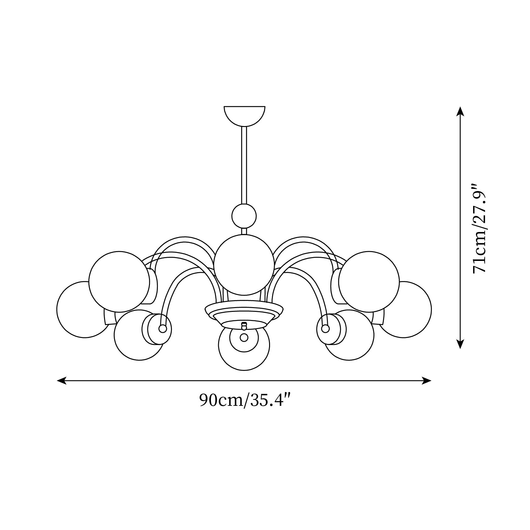 Lustra Lustre 8-Lumières Globe Pivone Élégant - Neutralighting