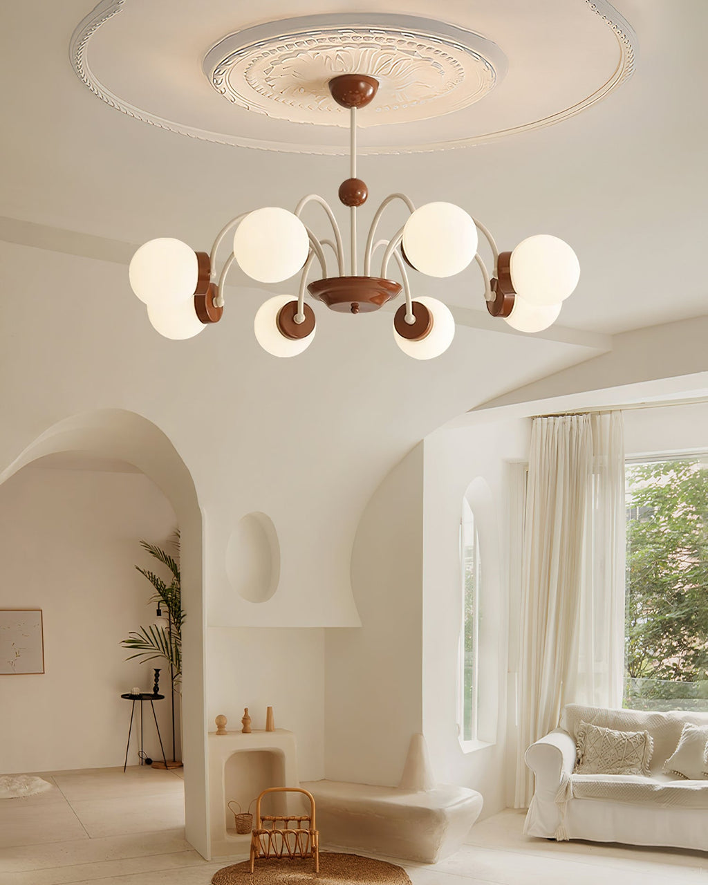 Lustra Lustre 8-Lumières Globe Pivone Élégant - Neutralighting