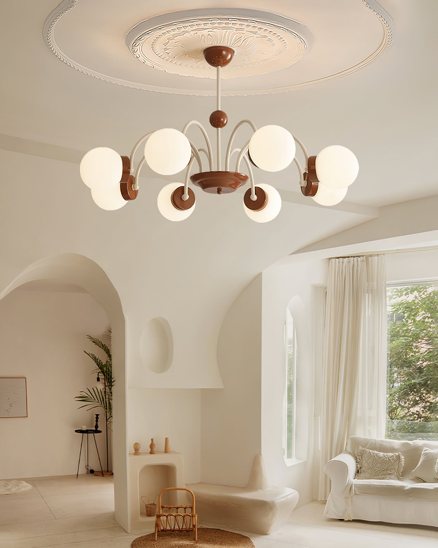 Lustra Lustre 8-Lumières Globe Pivone Élégant - Neutralighting