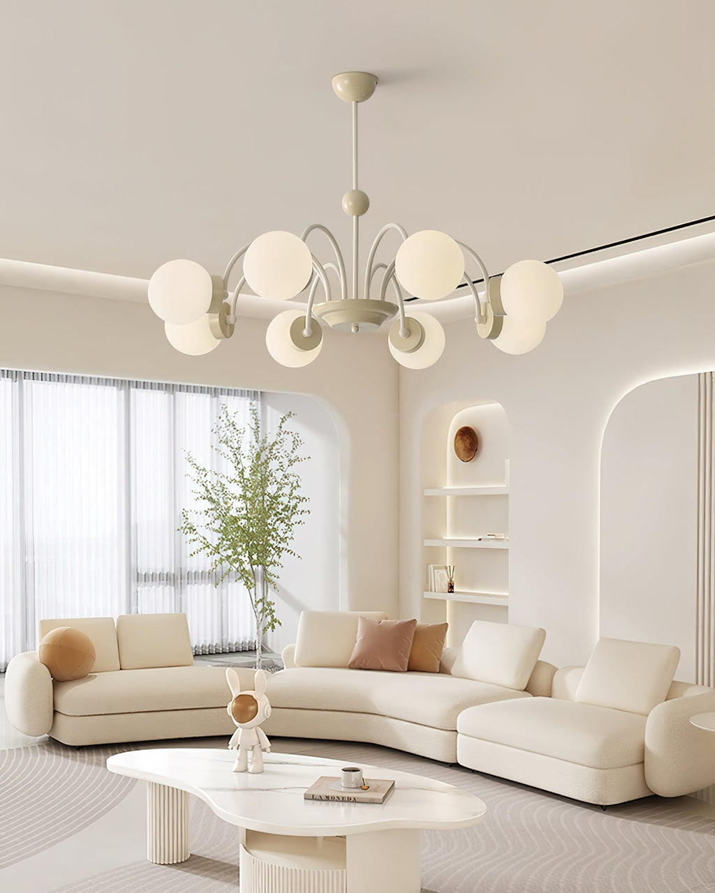 Lustra Lustre 8-Lumières Globe Pivone Élégant - Neutralighting