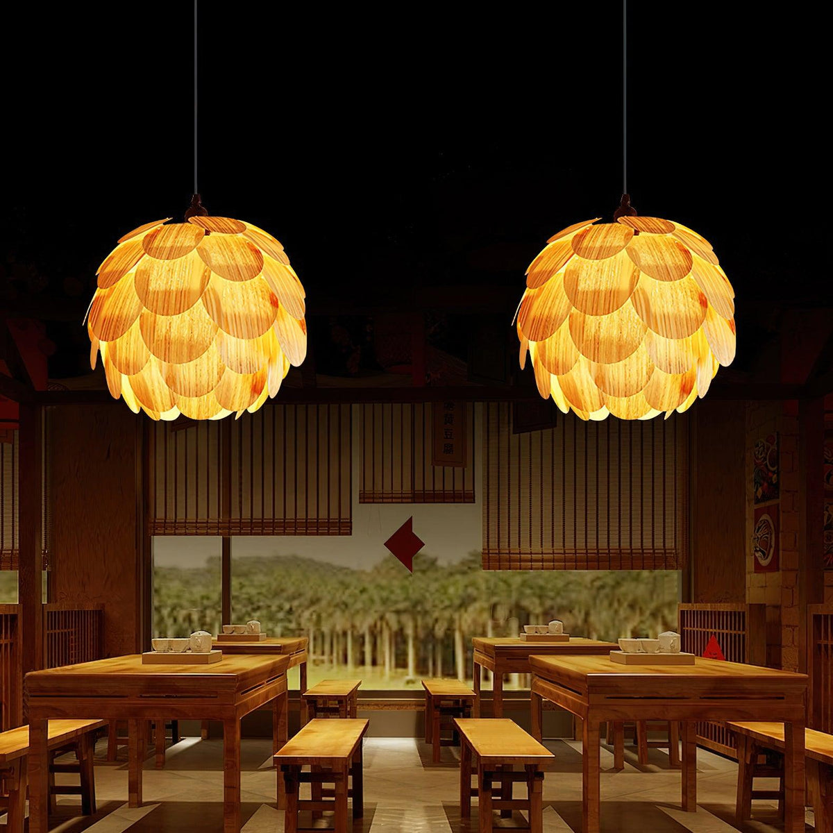Wlara Suspension moderne en bois - Neutralighting