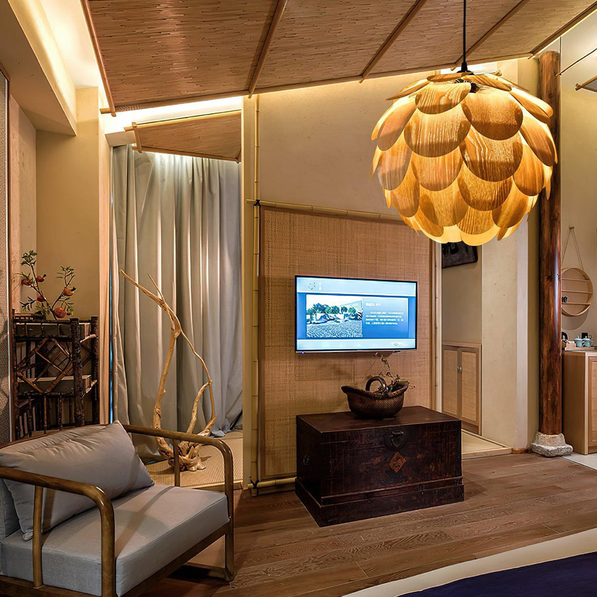 Wlara Suspension moderne en bois - Neutralighting