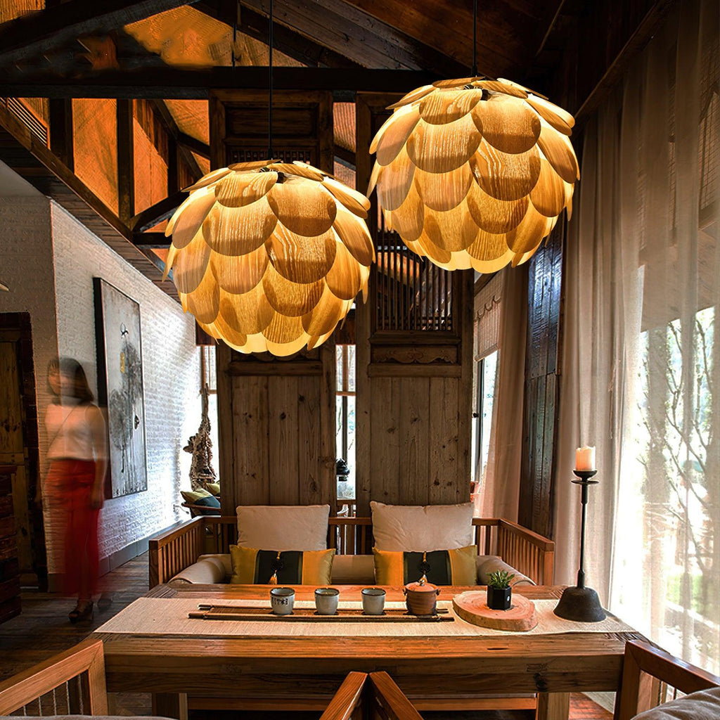 Wlara Suspension moderne en bois - Neutralighting