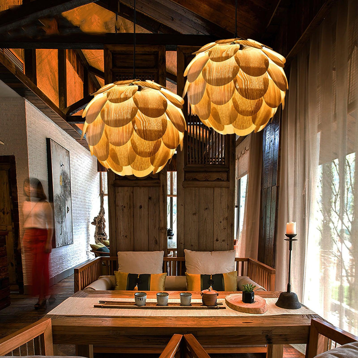 Wlara Suspension moderne en bois - Neutralighting