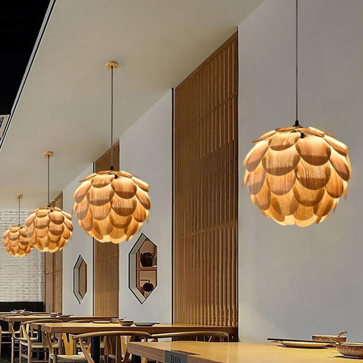 Wlara Suspension moderne en bois - Neutralighting