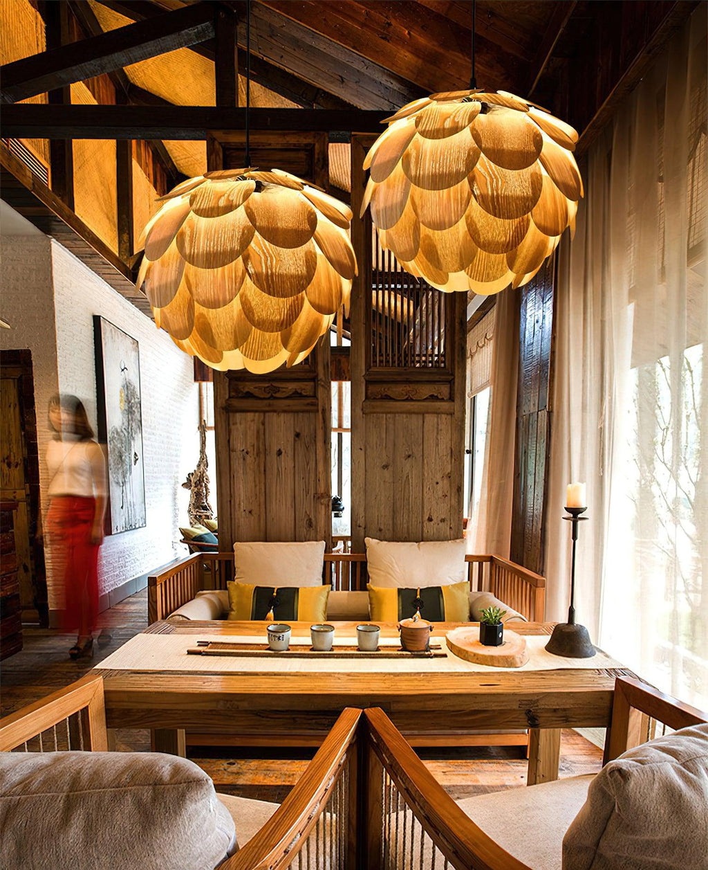 Wlara Suspension moderne en bois - Neutralighting
