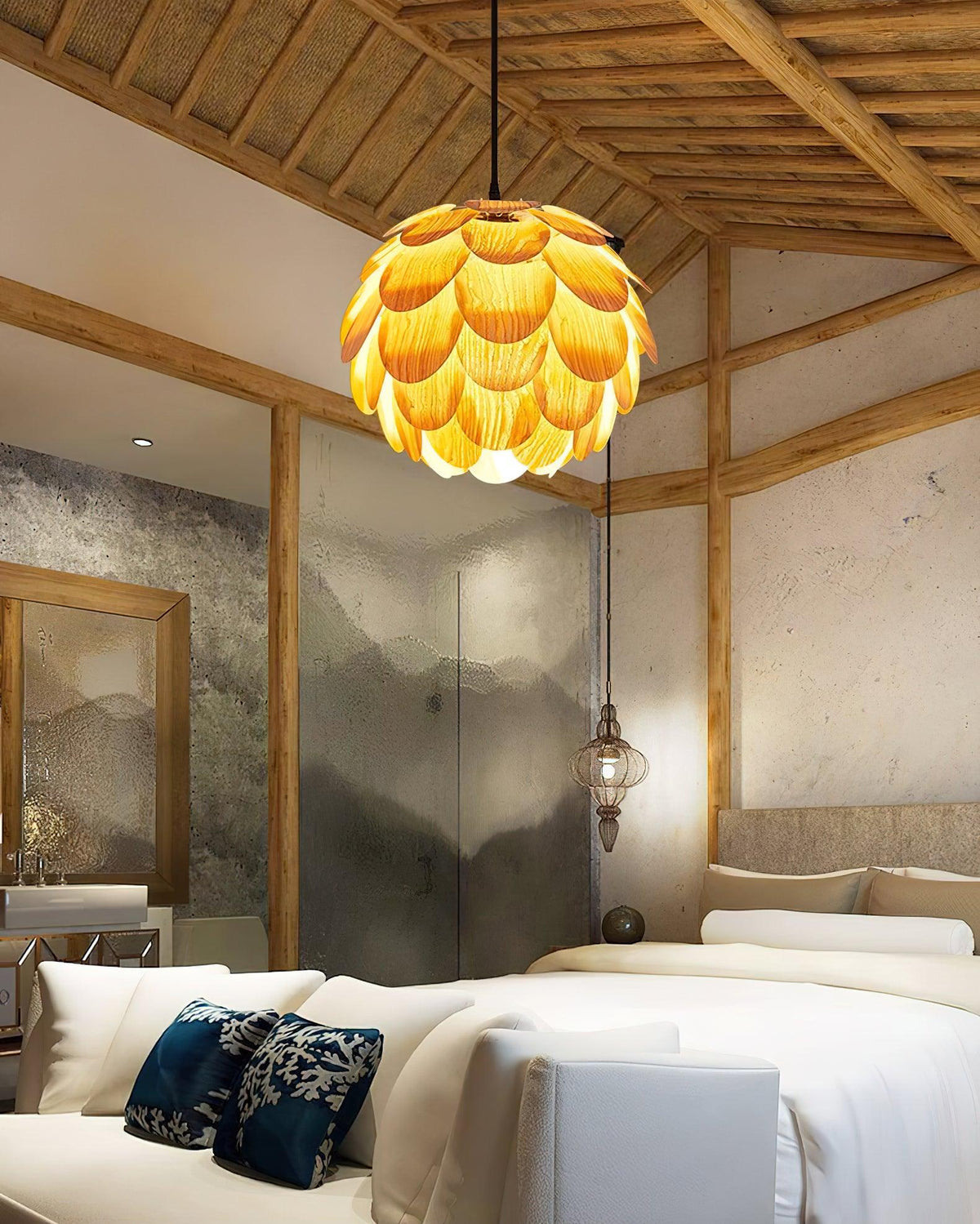 Wlara Suspension moderne en bois - Neutralighting