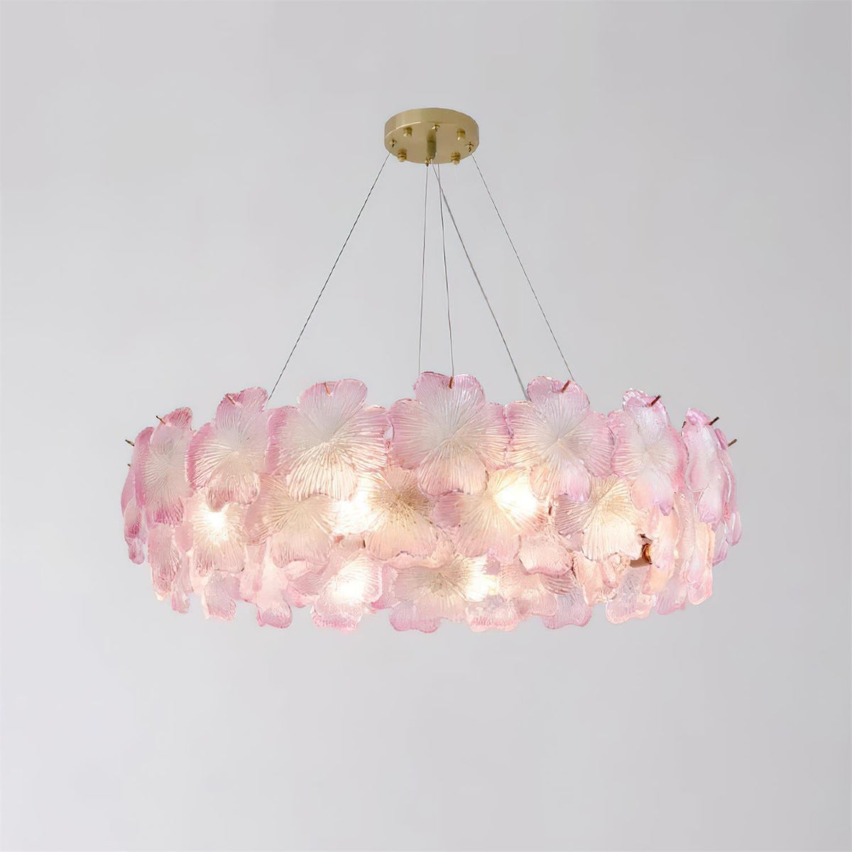 Ophelis Lustre en Verre à Fleurs Roses - Neutralighting