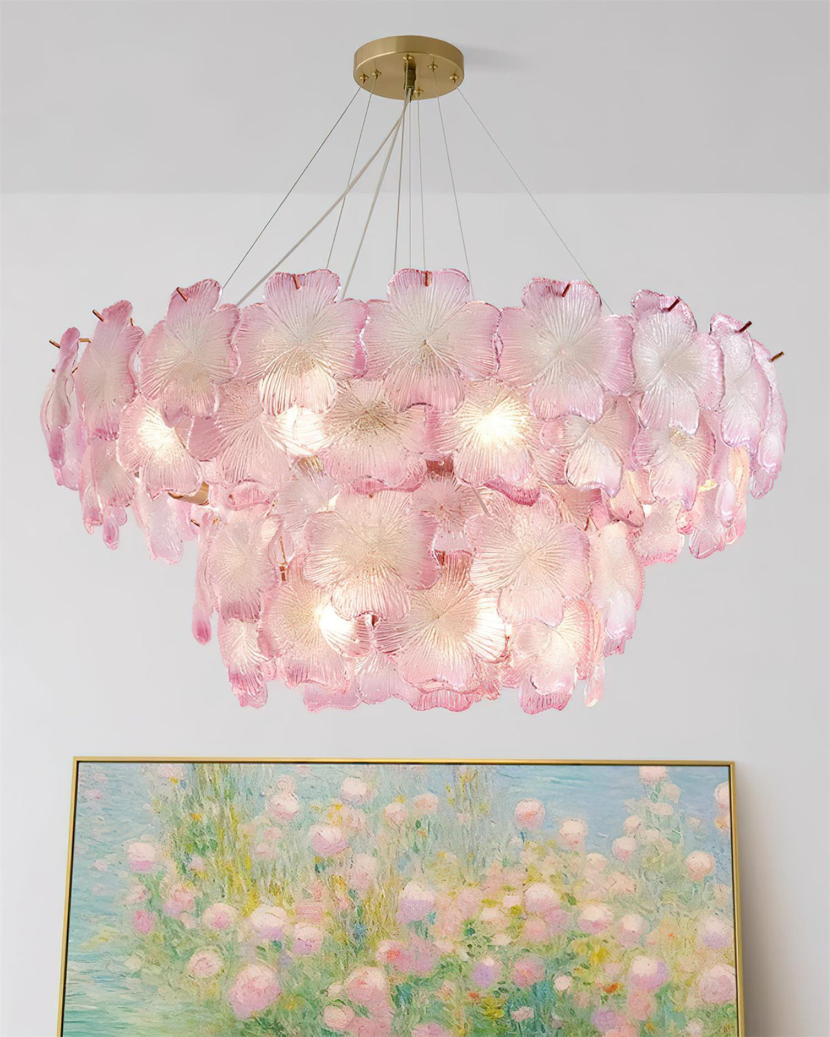 Ophelis Lustre en Verre à Fleurs Roses - Neutralighting