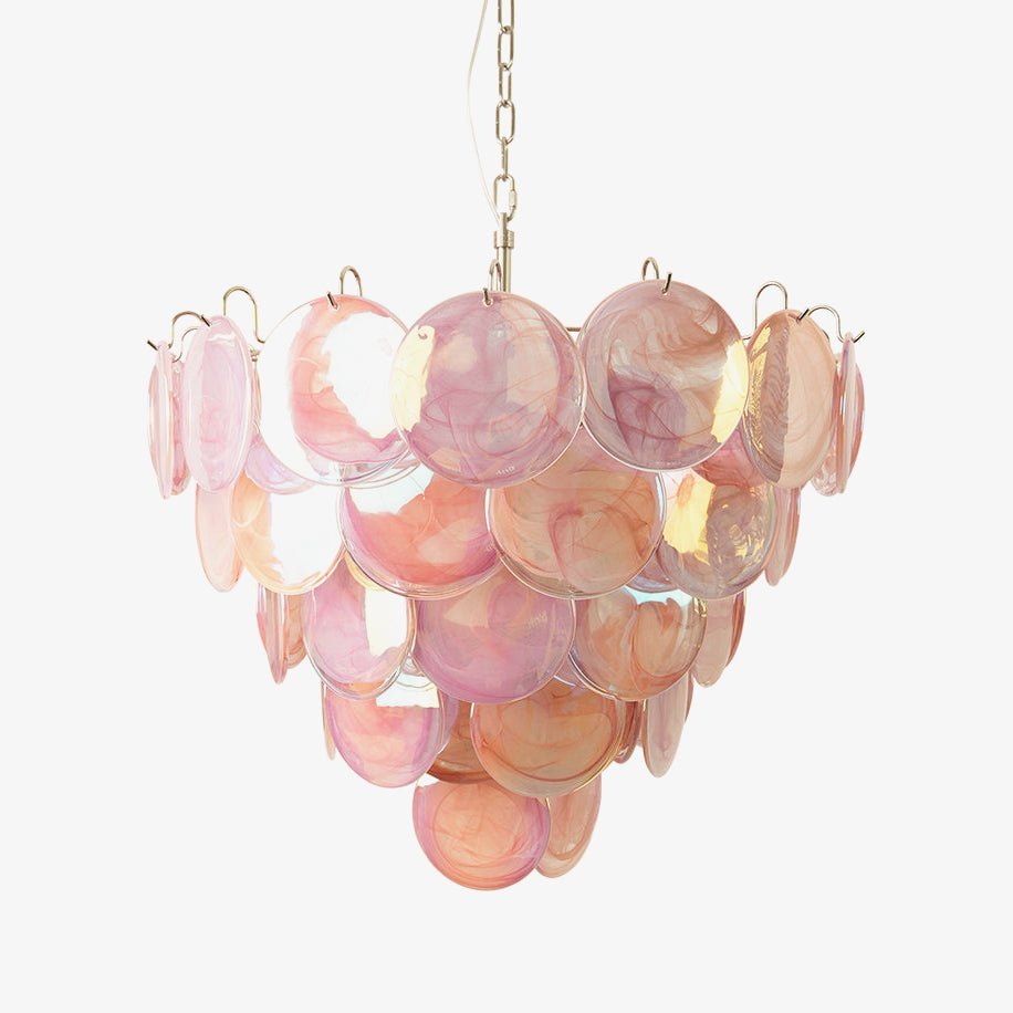 Aurora Lustre Rose Disque Murano Superposé - Neutralighting