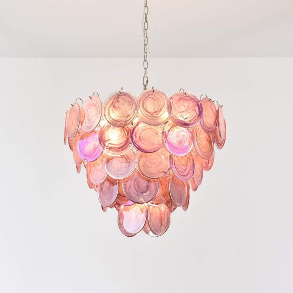 Aurora Lustre Rose Disque Murano Superposé - Neutralighting