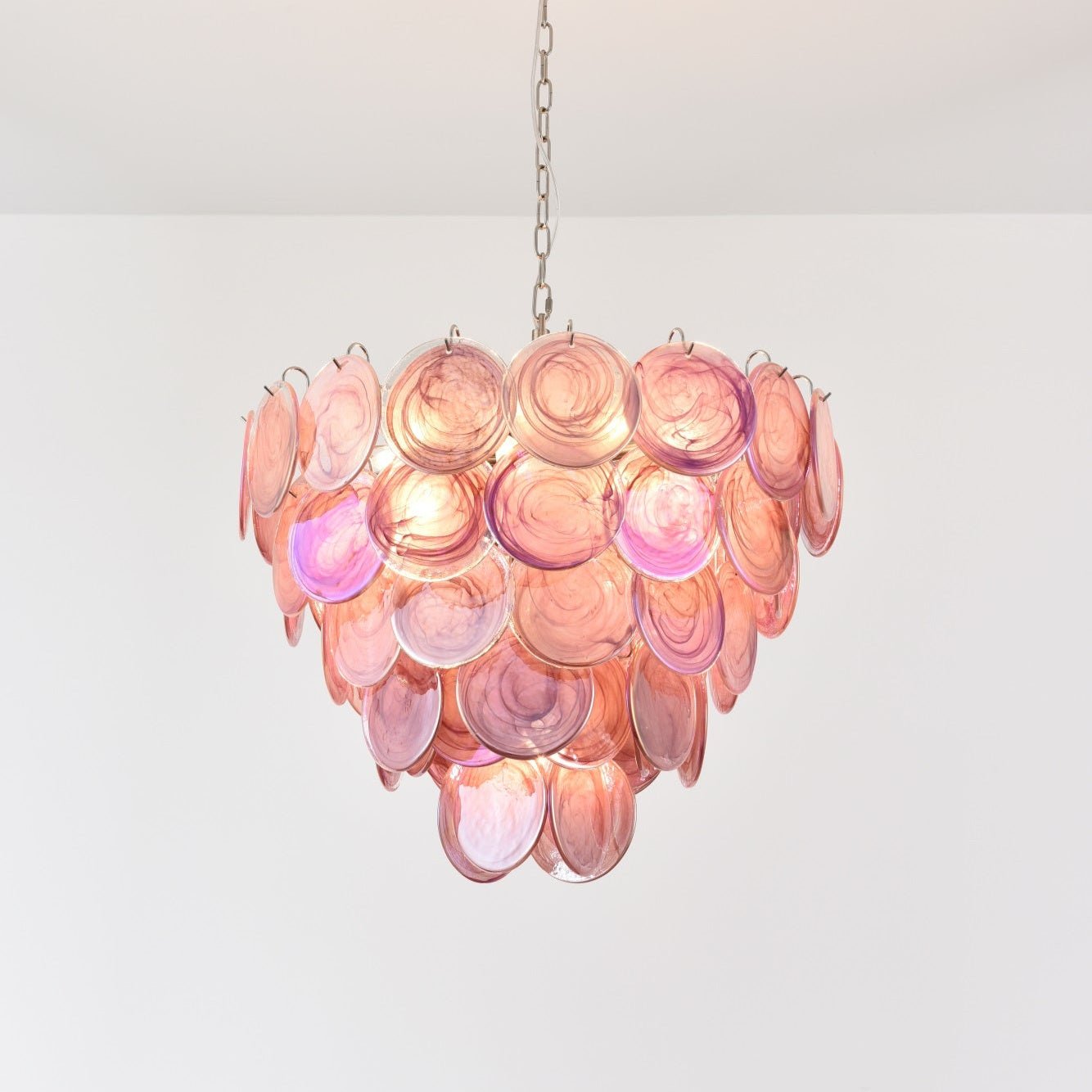 Aurora Lustre Rose Disque Murano Superposé - Neutralighting