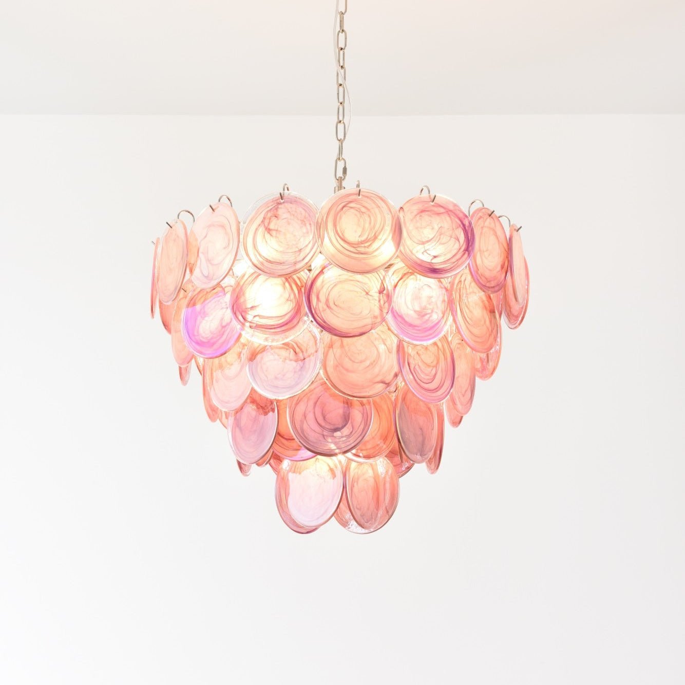 Aurora Lustre Rose Disque Murano Superposé - Neutralighting