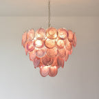 Aurora Lustre Rose Disque Murano Superposé - Neutralighting