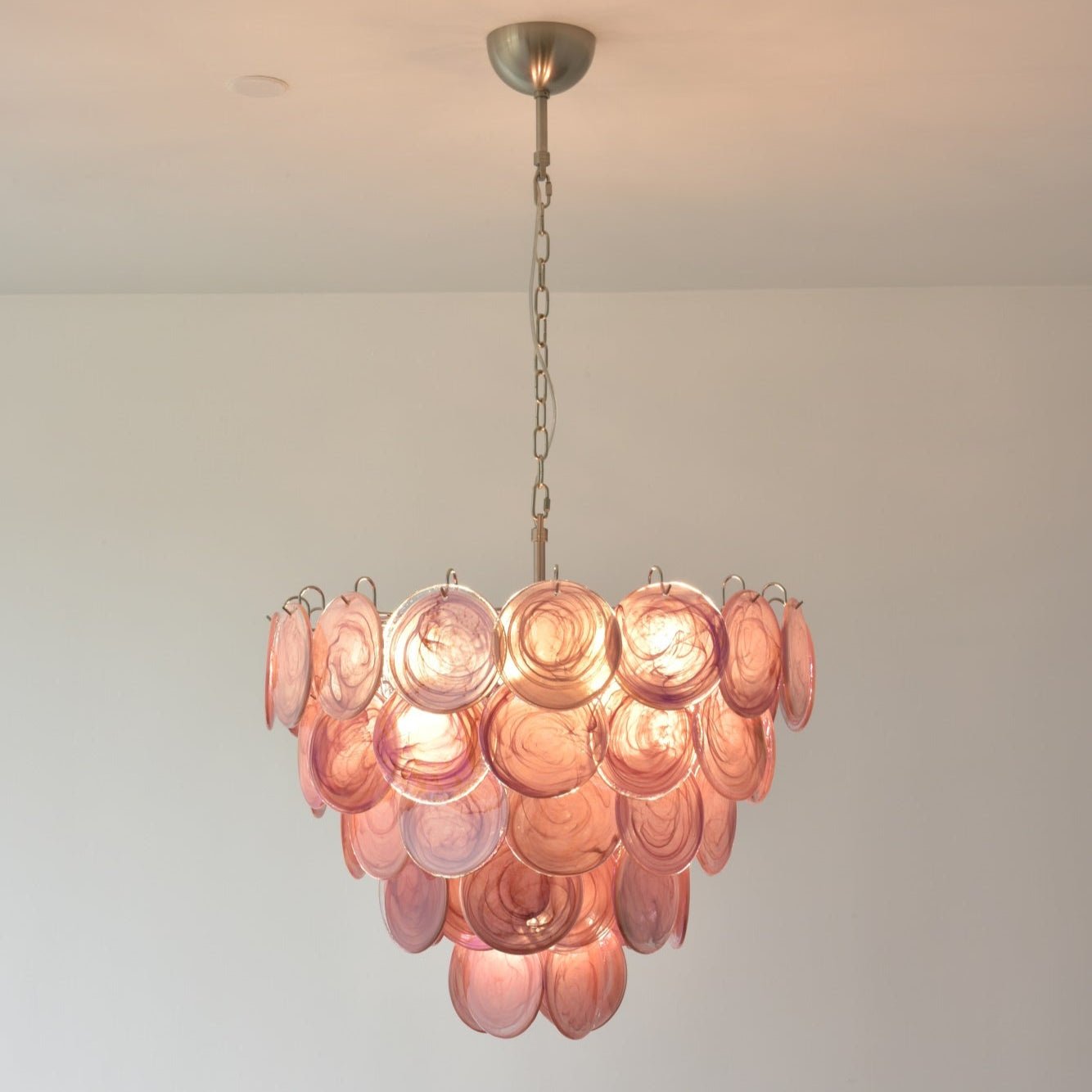 Aurora Lustre Rose Disque Murano Superposé - Neutralighting