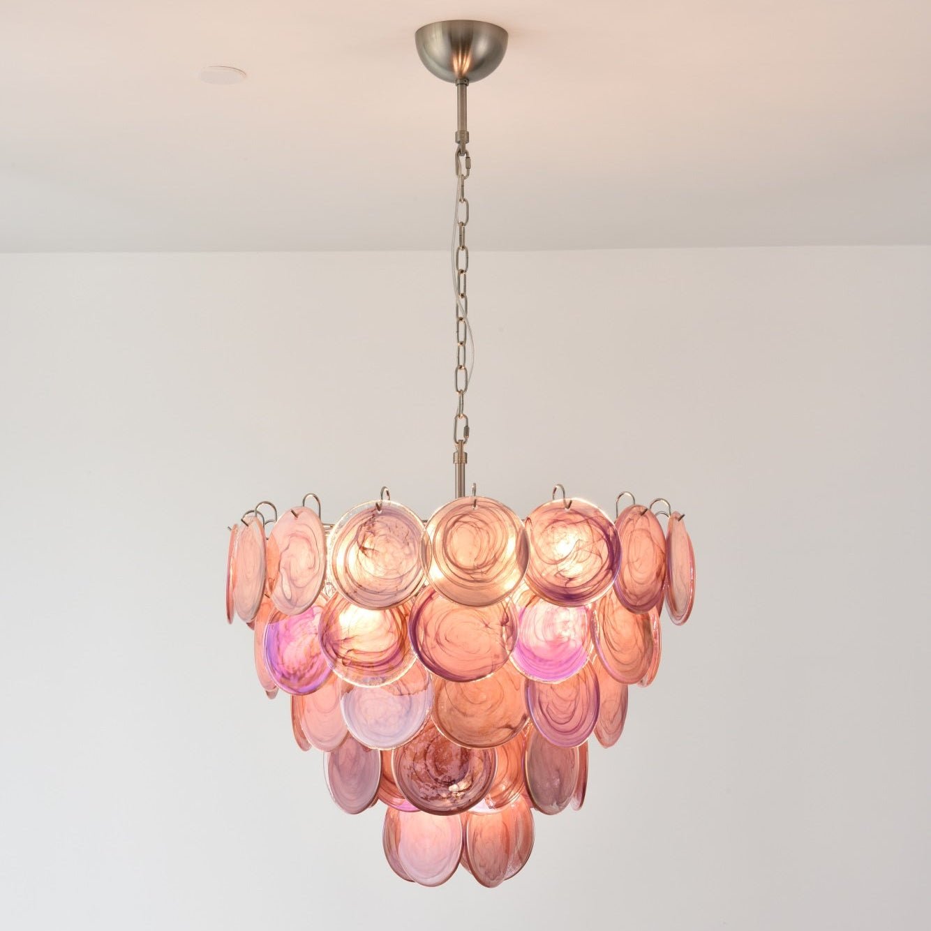 Aurora Lustre Rose Disque Murano Superposé - Neutralighting