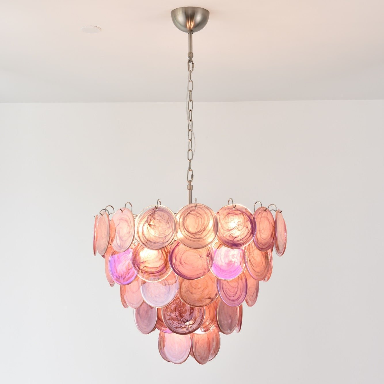 Aurora Lustre Rose Disque Murano Superposé - Neutralighting
