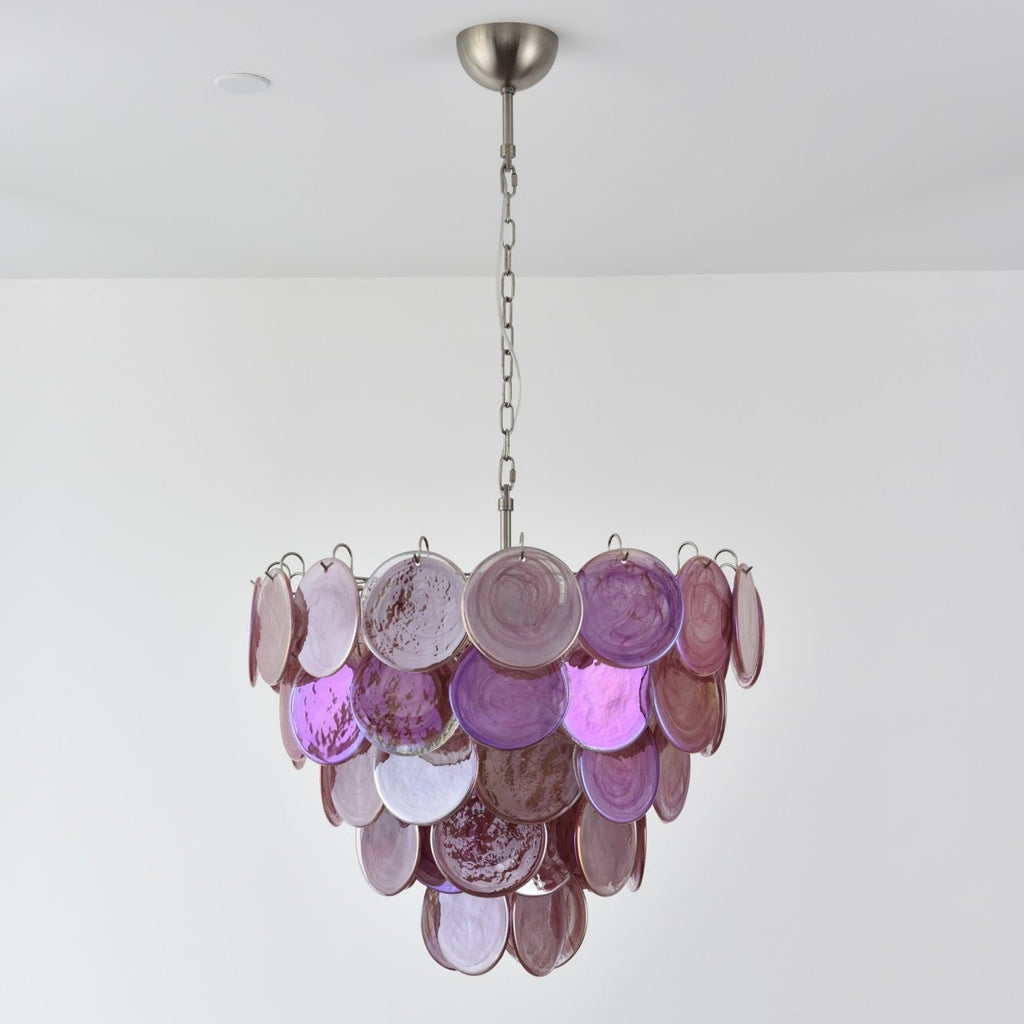 Aurora Lustre Rose Disque Murano Superposé - Neutralighting