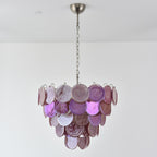 Aurora Lustre Rose Disque Murano Superposé - Neutralighting