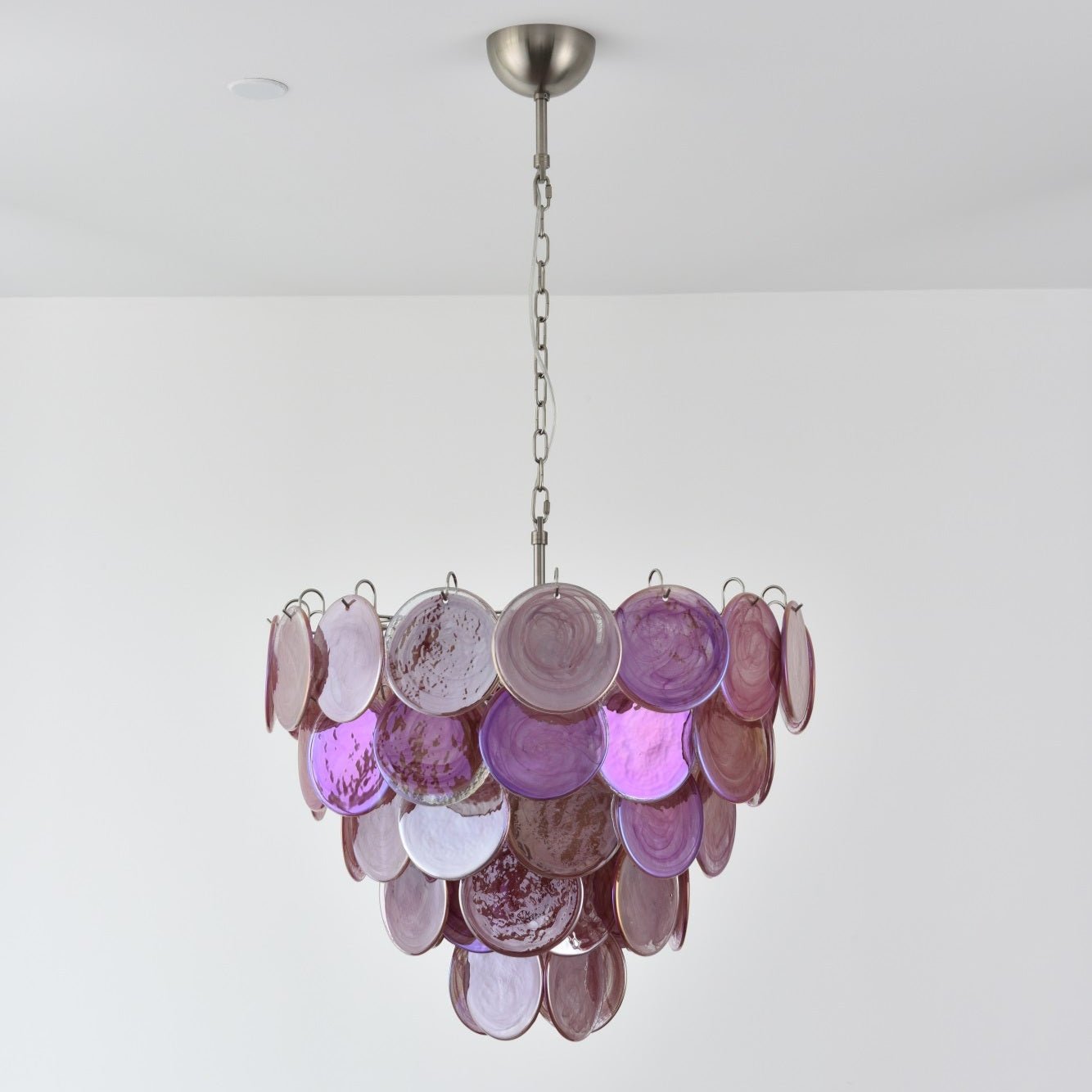 Aurora Lustre Rose Disque Murano Superposé - Neutralighting