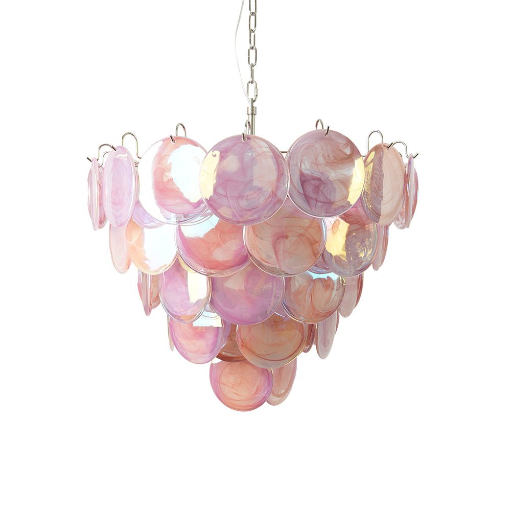 Aurora Lustre Rose Disque Murano Superposé - Neutralighting