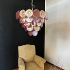 Aurora Lustre Rose Disque Murano Superposé - Neutralighting
